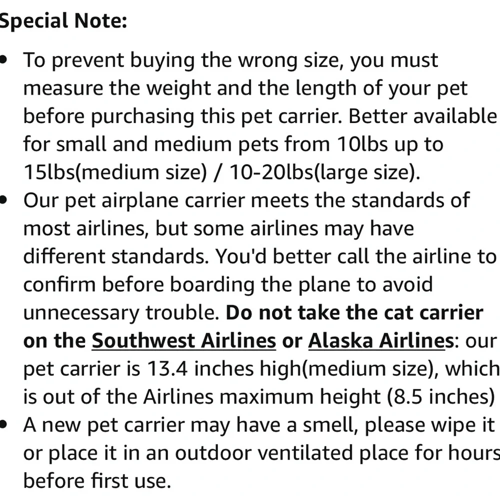 Pet Travel Carrier Bag Airline Approved